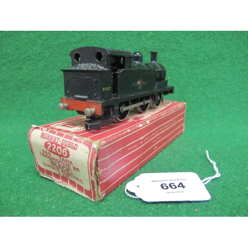 664 - 1950's/1960's Hornby Dublo 2 Rail 2206 R1 0-6-0T No. 31337 in late BR black livery, boxed