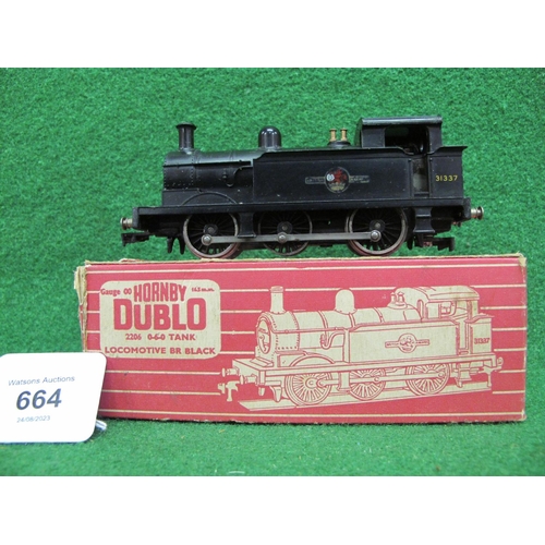 664 - 1950's/1960's Hornby Dublo 2 Rail 2206 R1 0-6-0T No. 31337 in late BR black livery, boxed