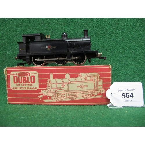 664 - 1950's/1960's Hornby Dublo 2 Rail 2206 R1 0-6-0T No. 31337 in late BR black livery, boxed