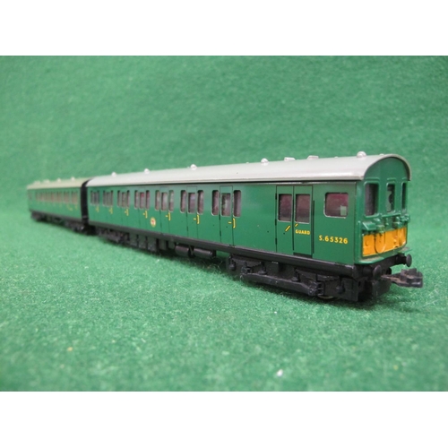 667 - 1962-1964 Hornby Dublo 2 Rail 2250 and 4150 Suburban EMU motor and trailer coaches No. S65326 and S7... 