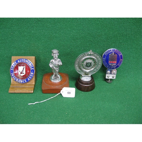 69 - Enamelled badges for Rolls Royce Enthusiasts Club and State Automobile Insurance ASSN Home Office In... 