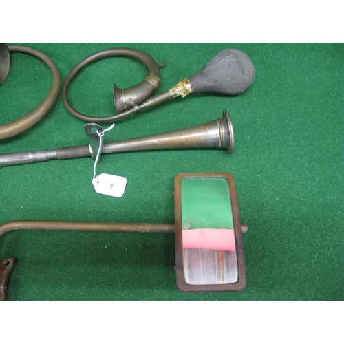 7 - Three manual air horns to include a flexible hose version marked Jacksophone 5131 - 36