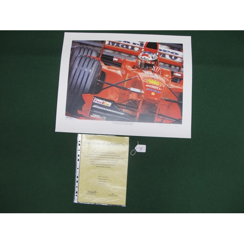 77 - Four unframed Limited Edition motor racing prints by Martin Smith to comprise: Michael Schumacher 19... 