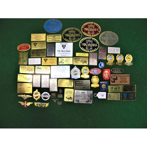 79 - Quantity of rally plaques and manufacturers name plaque miniatures