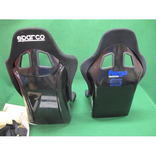 87 - Two Sparco competition/rally/racing seats to comprise: REV CS 915 98 and a taller EVO Plus CS 18106 ... 