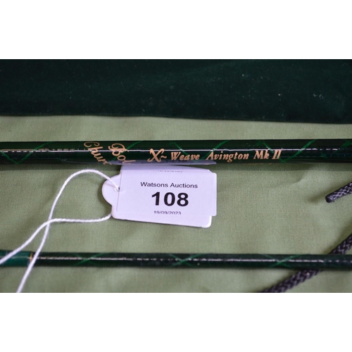 108 - Bob Church X-weave Avington MkII 9' Lines 6-8 fly fishing rod in case