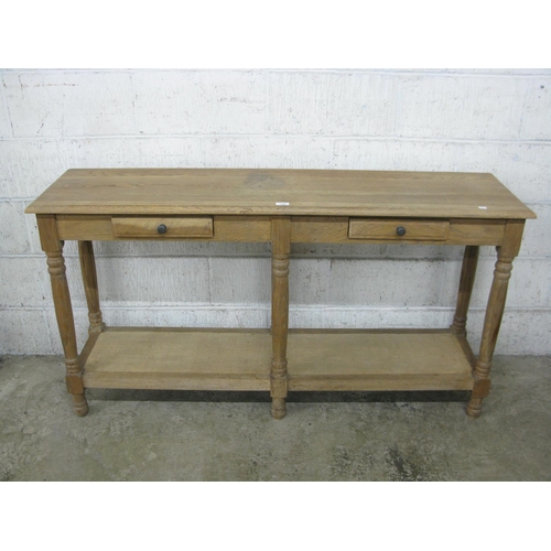 310 - Oak two drawer side table - 59