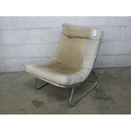 322 - Chrome framed easy chair