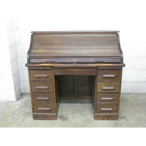 324 - Oak roll top desk - 47.5