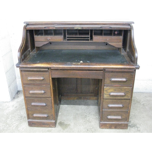 324 - Oak roll top desk - 47.5