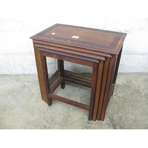 335 - Carved and inlaid nest of four hardwood tables - 21