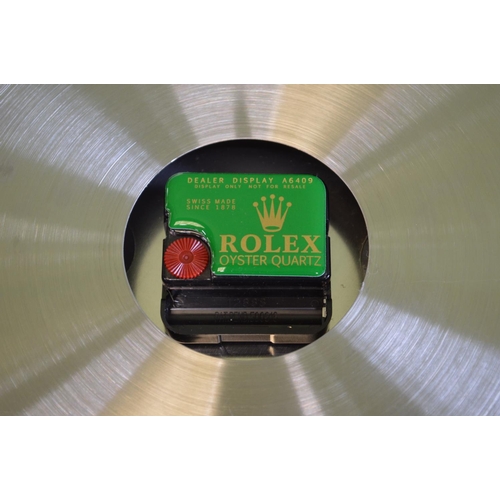 95 - Rolex Dealer display A6409 wall clock with Quartz movement - 13.25