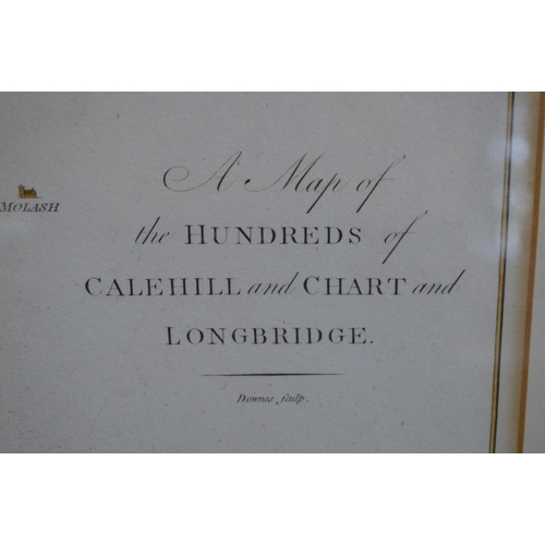 214 - Hasteds Map Of The Hundred Of Calehill, in glazed hogarth style frame - 20.25