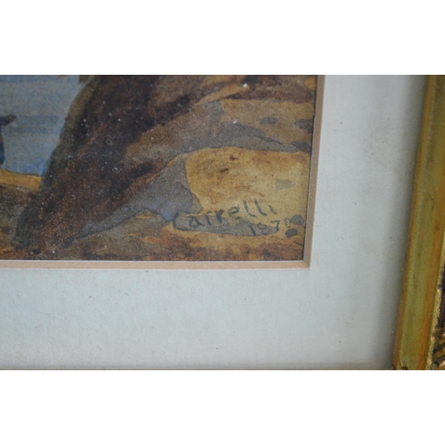 232 - Consalvo Carelli (1818-1910), watercolour landscape signed and dated bottom right, in glazed gilt fr... 