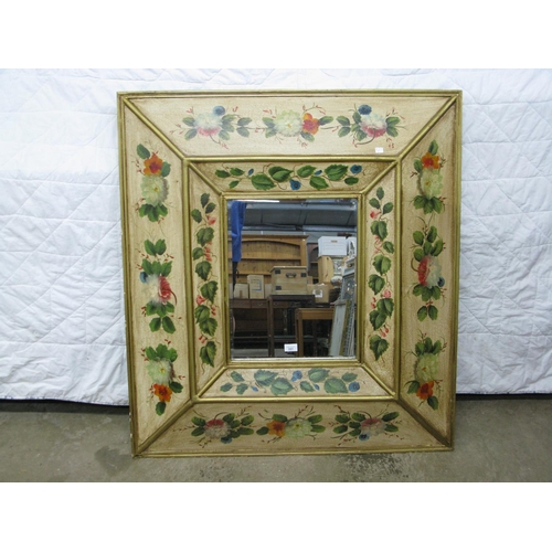 351 - Floral decorated mirror - 40