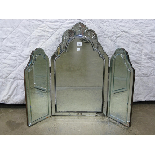 354 - Bevelled edge triple mirror