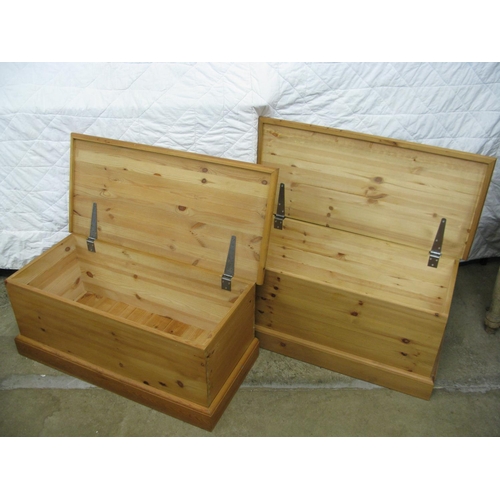 358 - Two pine chests - one 36