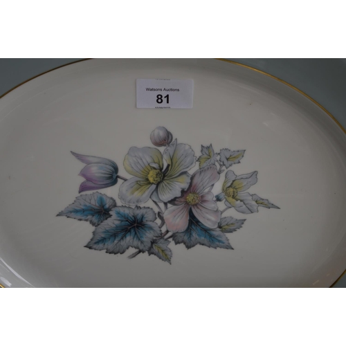 81 - Royal Worcester Woodland pattern tea and dinner service to comprise: one oval meat plate, one gravy ... 