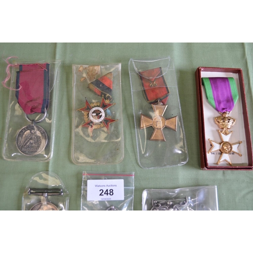 248 - Group of seven medals to include: 1914-1918 War Medal, Belgium WWII Cross Of Royal Federation Of Vet... 