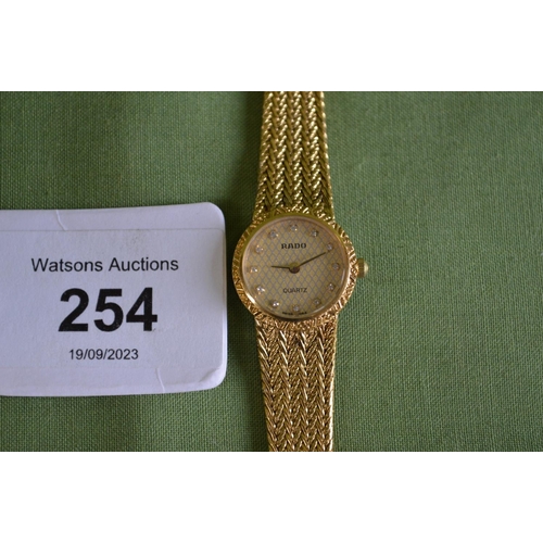 254 - Boxed Rado ladies wrist watch complete with paperwork (not authenticated)