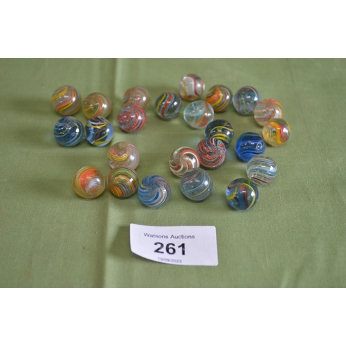 261 - Group of twenty four mostly Victorian multi twist marbles