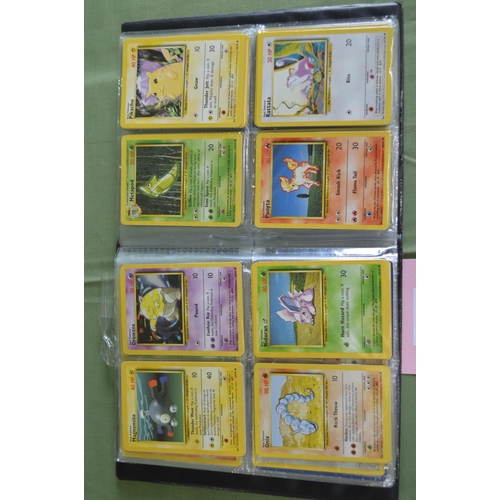 263 - Pokemon trading card game folder containing over 300 trading cards, many in multiples of same cards ... 