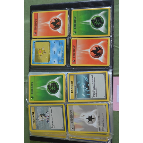 263 - Pokemon trading card game folder containing over 300 trading cards, many in multiples of same cards ... 