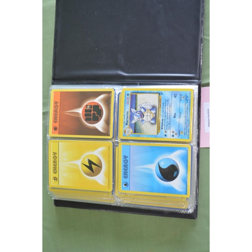 263 - Pokemon trading card game folder containing over 300 trading cards, many in multiples of same cards ... 