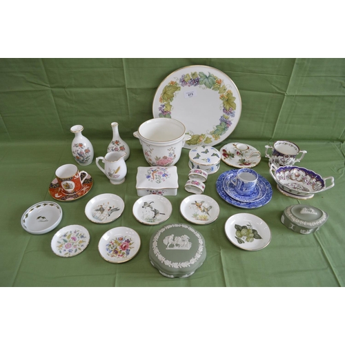 273 - Quantity of china to include: Wedgwood Jasperware, Spode, Royal Doulton and Royal Worcester etc