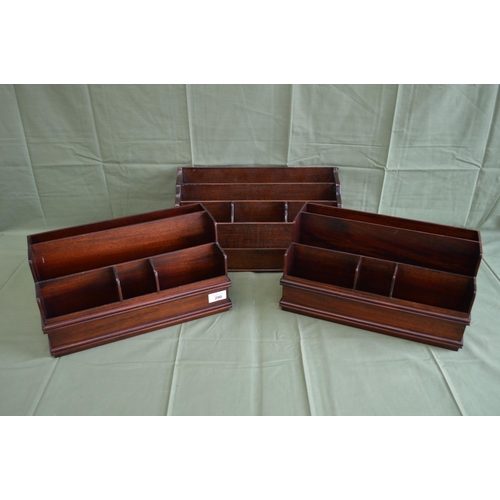 290 - Pair of mahogany desk top letter racks - 14.5