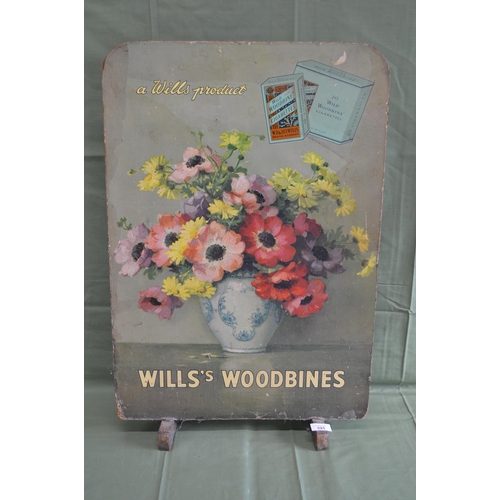 291 - Vintage Woodbines cigarette advertising board converted to a free standing fire screen - 19