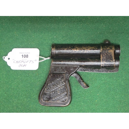 108 - Unusual Chemlets hand gun for firing fuel additive tablets into the fuel tank.  Handle embossed Add ... 