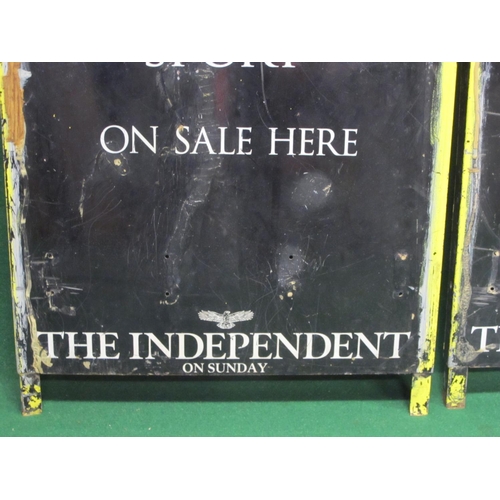 143 - Two aluminium signs with feet which will form an A-board for The Independent, Best For News And Spor... 