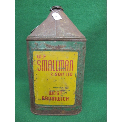 15 - Pyramid can with cap and handle for WF Smallman & Son Ltd, Crown Oil Works, West Bromwich - 10