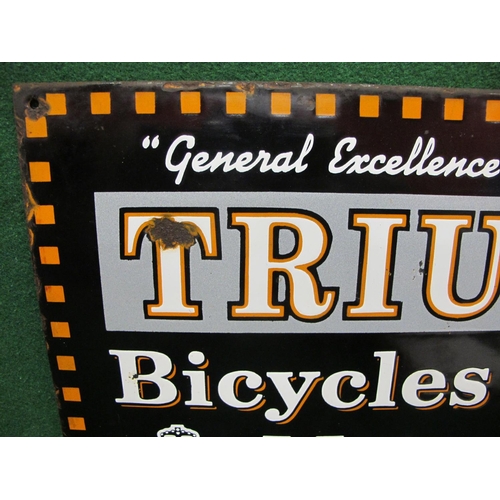 155 - Enamel advertising sign for Triumph Bicycles - Motorcycles. Write For Booklet. Triumph Cycle Co Ltd,... 