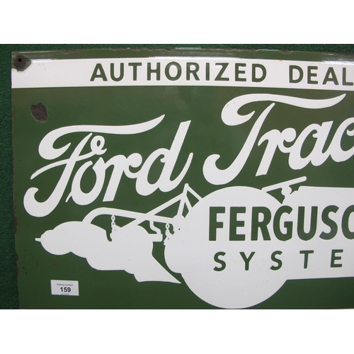 159 - Enamel advertising sign for Authorised Dealer Ford Tractor Ferguson System, Wheel-less Implements, f... 