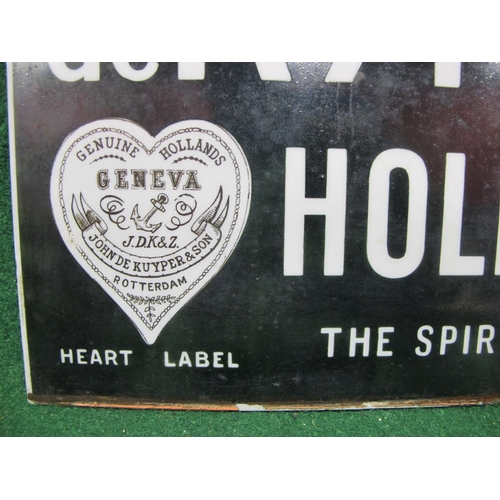 176 - Glass Dutch sign stating that drink is healthy!, white letters on a black ground - 12