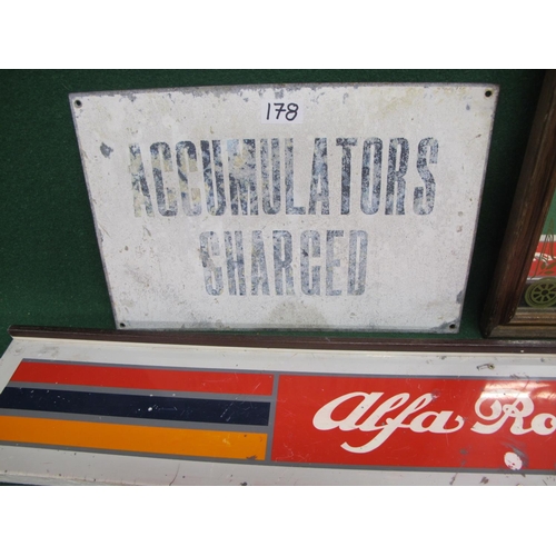 178 - Galvanised sign Accumulators Charged - 15.25
