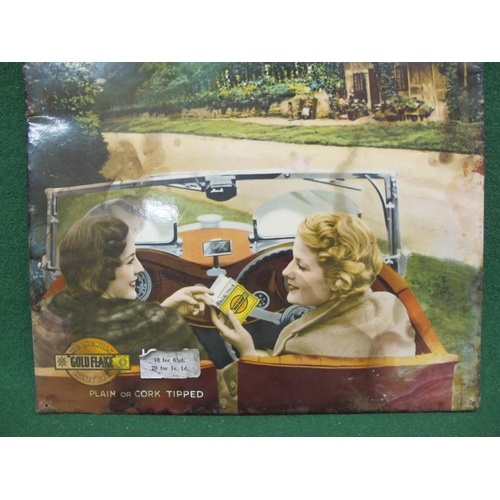 179 - Celluloid on tin advertisement for Wills' Gold Flake Honeydew - The Man's Cigarette That Women Like ... 
