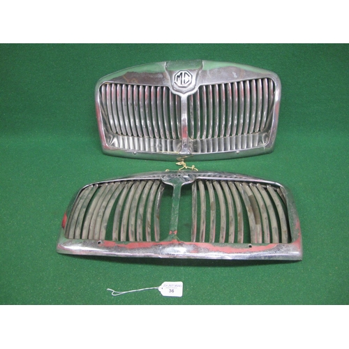 36 - Two second hand chromed MG radiator grills for MGA MkI 1500 and MkII 1600