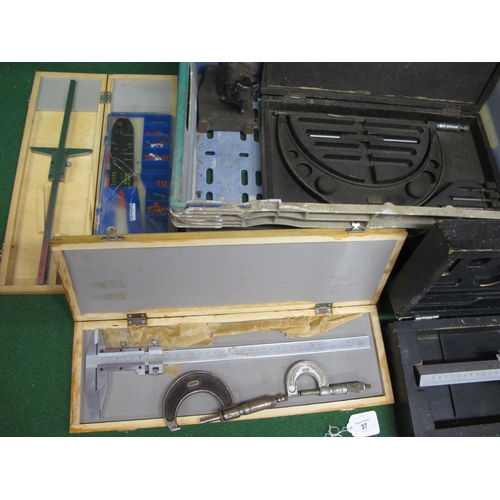 37 - Crate of mostly boxed engineers tools to comprise: Moore & Wright 6