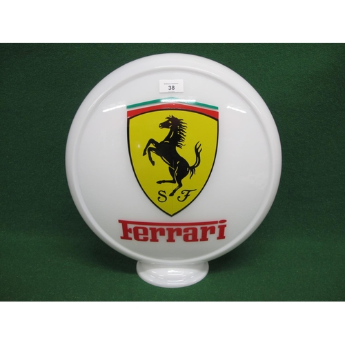 38 - Novelty/reproduction circular white glass globe for Ferrari featuring the Prancing Horse - 16