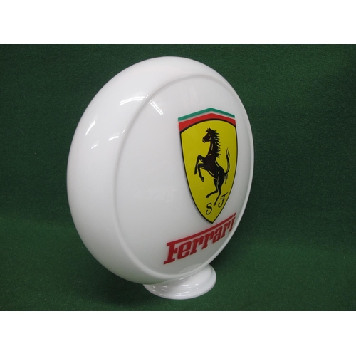 38 - Novelty/reproduction circular white glass globe for Ferrari featuring the Prancing Horse - 16