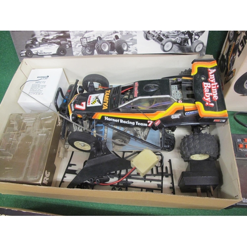 397 - Tamiya 1:10 scale radio controlled off roader race car The Hornet, built and used, with controller a... 