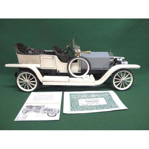 398 - Large bespoke metal and wood 1:6 scale model of the 1907 Rolls Royce Silver Ghost.  Working steering... 