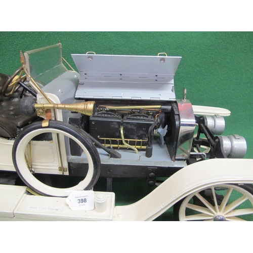 398 - Large bespoke metal and wood 1:6 scale model of the 1907 Rolls Royce Silver Ghost.  Working steering... 