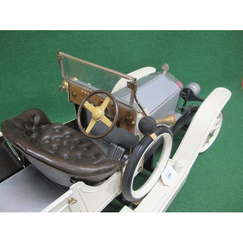 398 - Large bespoke metal and wood 1:6 scale model of the 1907 Rolls Royce Silver Ghost.  Working steering... 