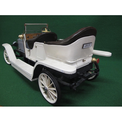 398 - Large bespoke metal and wood 1:6 scale model of the 1907 Rolls Royce Silver Ghost.  Working steering... 