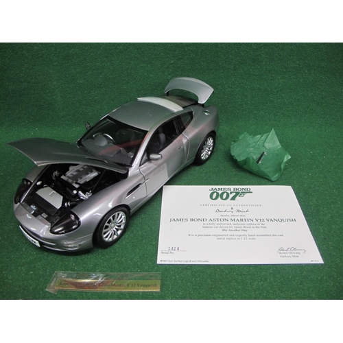 410 - 1:12 scale detailed metal and plastic model of an Aston Martin V12 Vanquish driven by James Bond in ... 