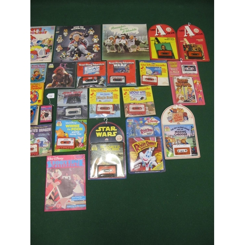 416 - Quantity of 1970's/1980's Read-along books and cassettes for Walt Disney, The A Team, Star Wars, ET,... 